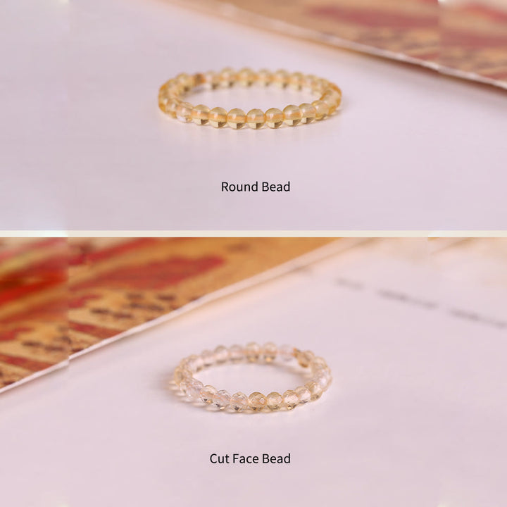 Anillo de cuentas de citrino pequeño extrafino de 2 mm "Rich" de Olivenorma