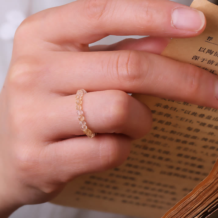 Anillo de cuentas de citrino pequeño extrafino de 2 mm "Rich" de Olivenorma