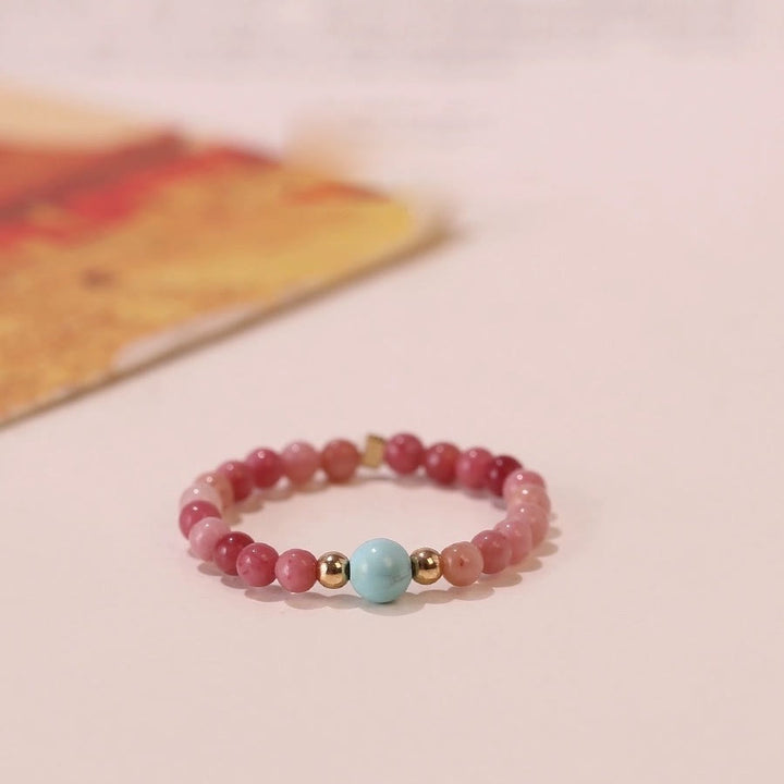 Anillo de cuentas de rodocrosita extrafinas de 2 mm de Olivenorma 
