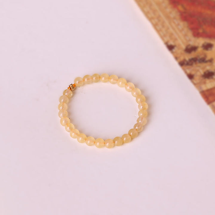 Anillo de cuentas de jade amarillo extrafino de 2 mm de Olivenorma 