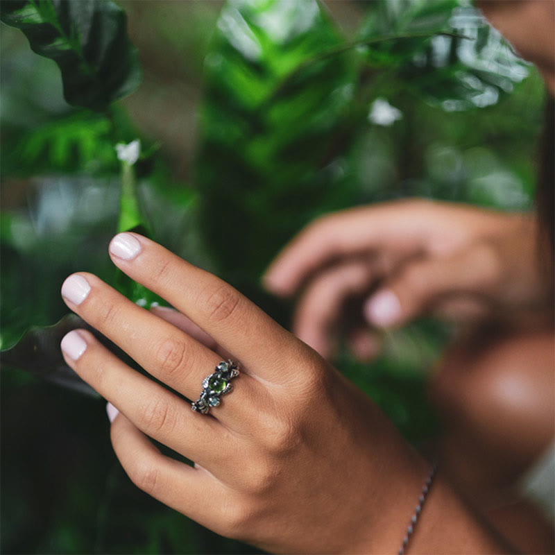 Anillo de ópalo y peridoto "Angie" de Olivenorma