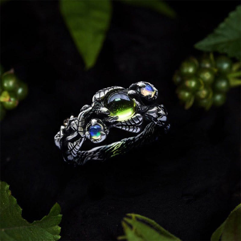 Anillo de ópalo y peridoto "Angie" de Olivenorma