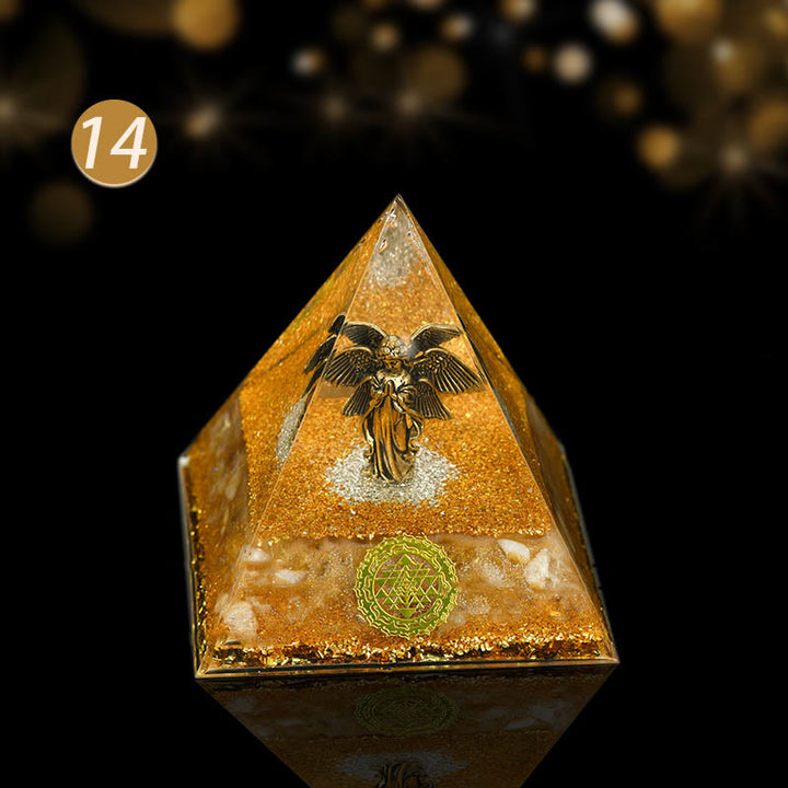 Pirámide de orgón de protección integral de cristal natural Olivenorma