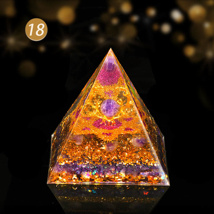 Pirámide de orgón de protección integral de cristal natural Olivenorma