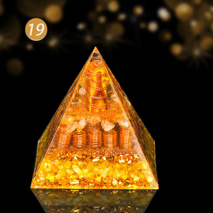 Pirámide de orgón de protección integral de cristal natural Olivenorma