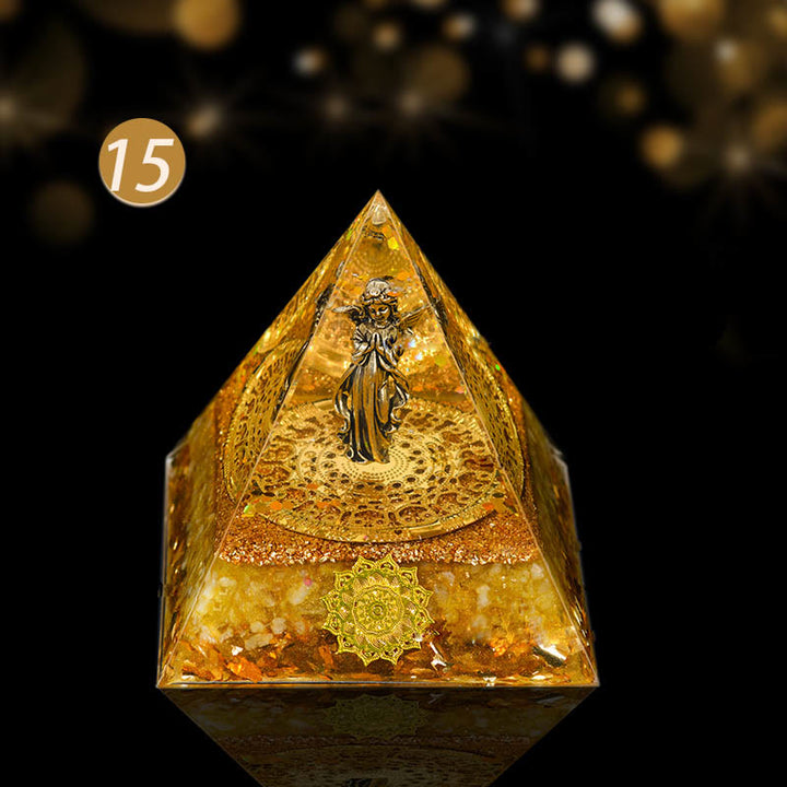 Pirámide de orgón de protección integral de cristal natural Olivenorma