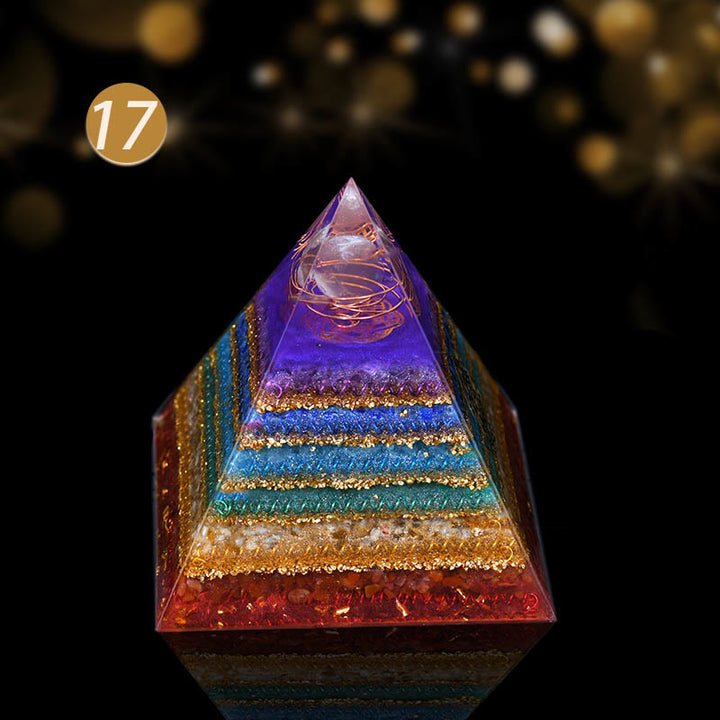 Pirámide de orgón de protección integral de cristal natural Olivenorma