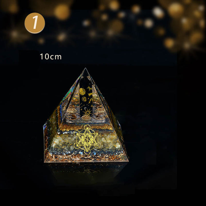 Columna de obsidiana de Olivenorma Cubo de Metatrón Equilibrio Pirámide de orgón