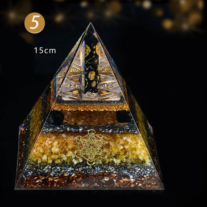 Columna de obsidiana de Olivenorma Cubo de Metatrón Equilibrio Pirámide de orgón