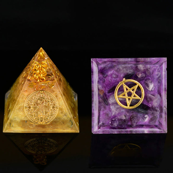 Pirámide de energía orgónica de piedra cruda de cristal de 5 cm de Olivenorma