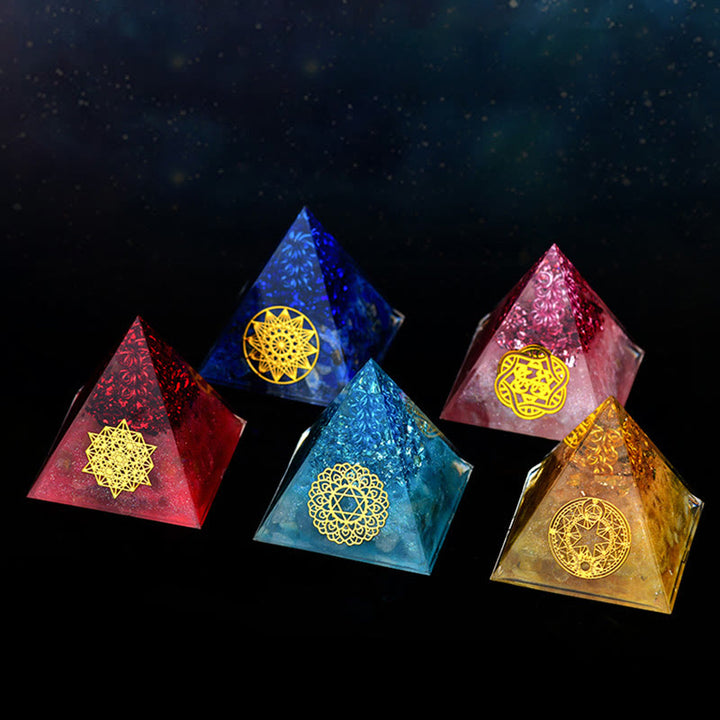 Pirámide de energía orgónica de piedra cruda de cristal de 5 cm de Olivenorma