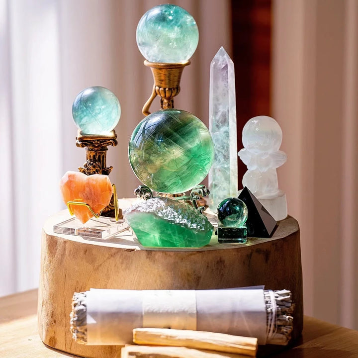 Conjunto de adornos de energía personalizados de Olivenorma con cristales