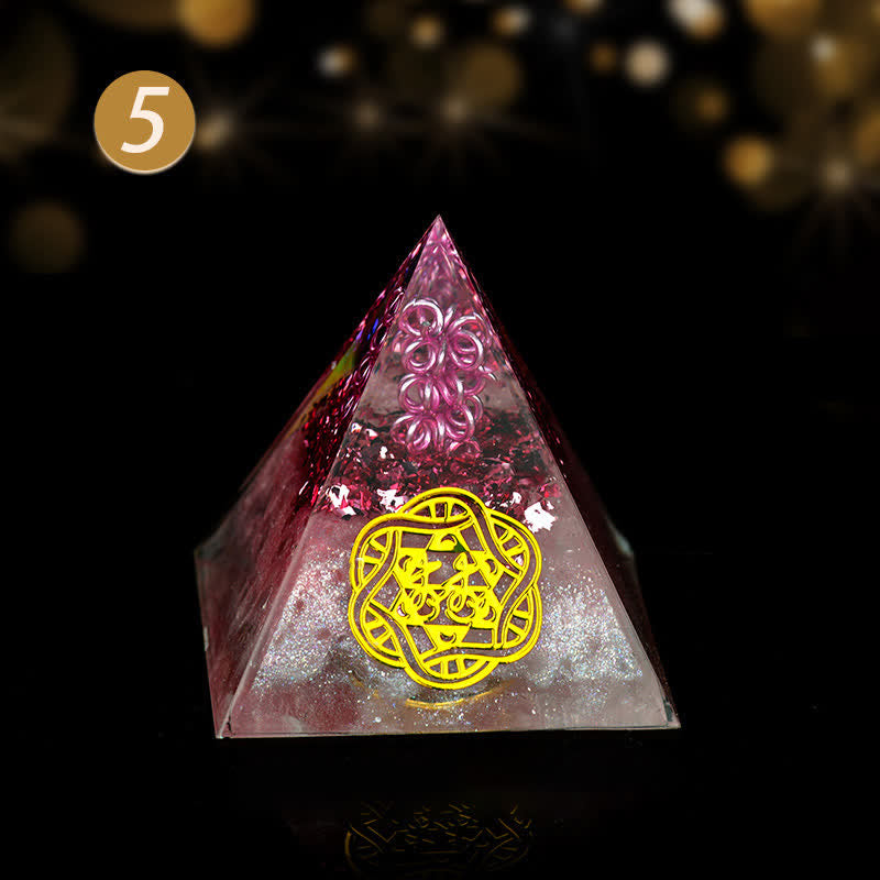 Pirámide de energía orgónica de piedra cruda de cristal de 5 cm de Olivenorma