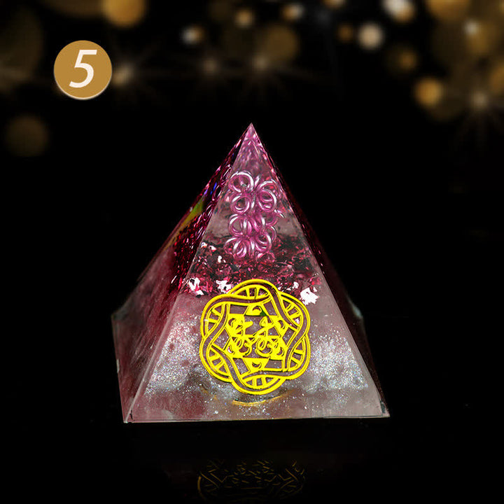 Pirámide de energía orgónica de piedra cruda de cristal de 5 cm de Olivenorma