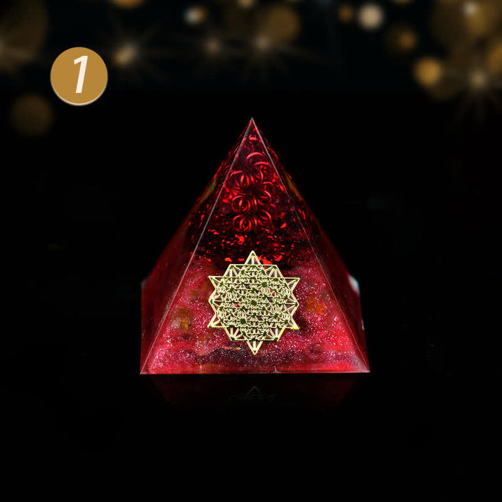 Pirámide de energía orgónica de piedra cruda de cristal de 5 cm de Olivenorma
