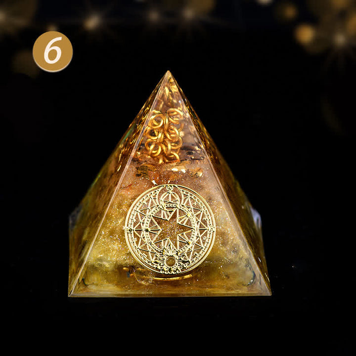 Pirámide de energía orgónica de piedra cruda de cristal de 5 cm de Olivenorma