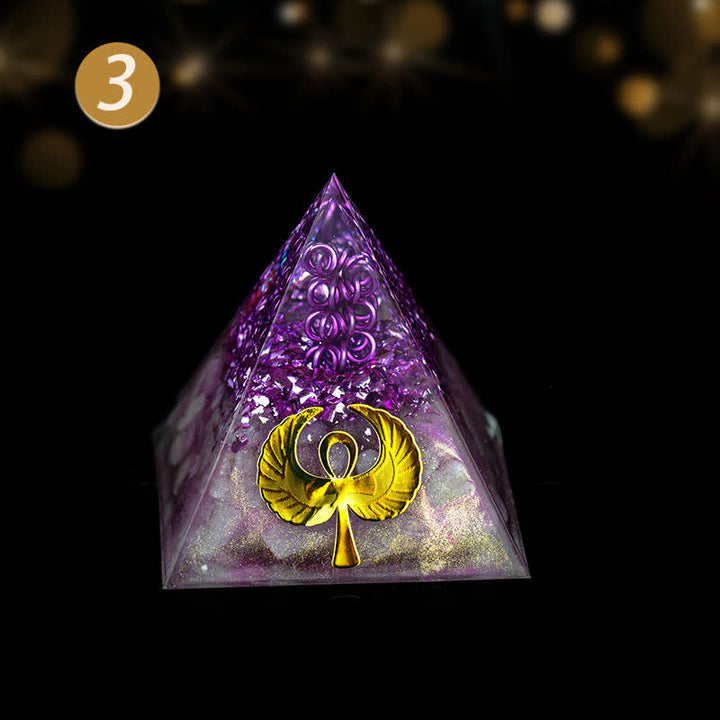 Pirámide de energía orgónica de piedra cruda de cristal de 5 cm de Olivenorma