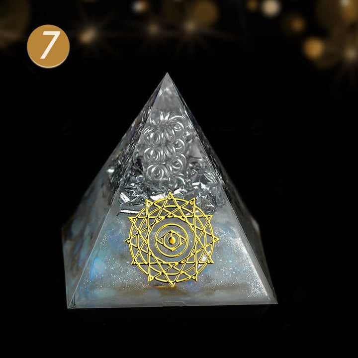 Pirámide de energía orgónica de piedra cruda de cristal de 5 cm de Olivenorma