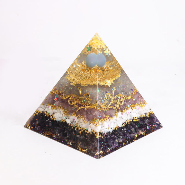 Pirámide de orgón de cristal natural de 15 cm de Olivenorma