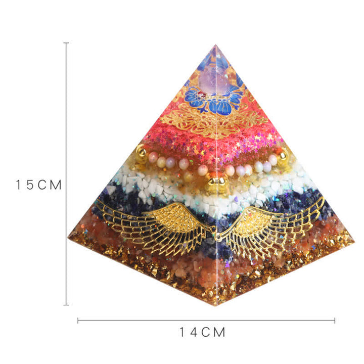 Pirámide de orgón de cristal natural de 15 cm de Olivenorma