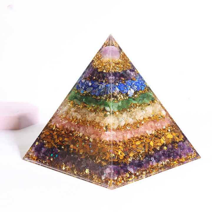 Pirámide de orgón de cristal natural de 15 cm hecha a mano por Olivenorma