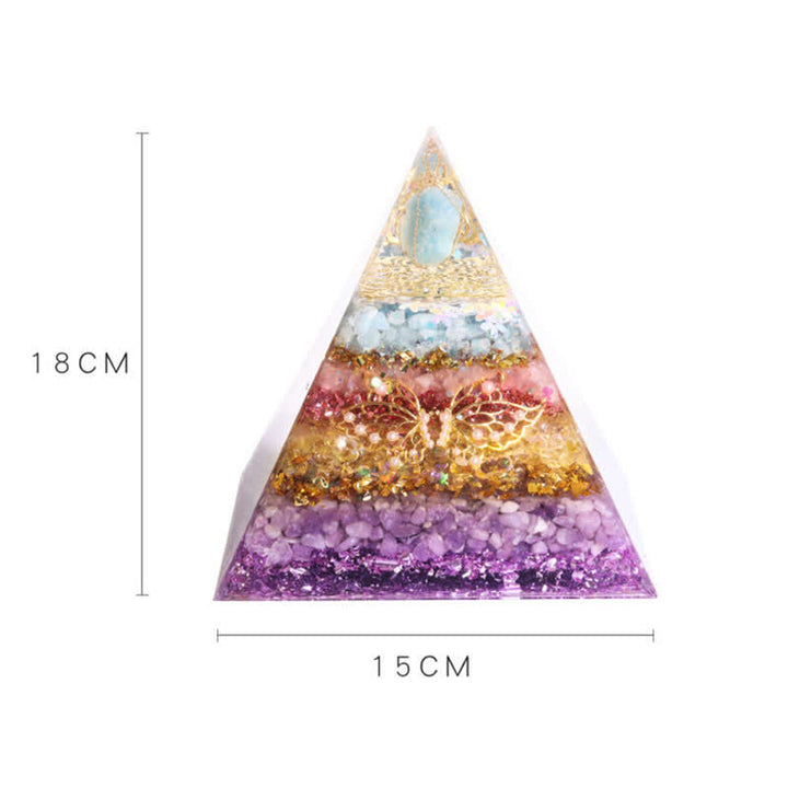 Pirámide de orgón de cristal natural de 15 cm hecha a mano por Olivenorma
