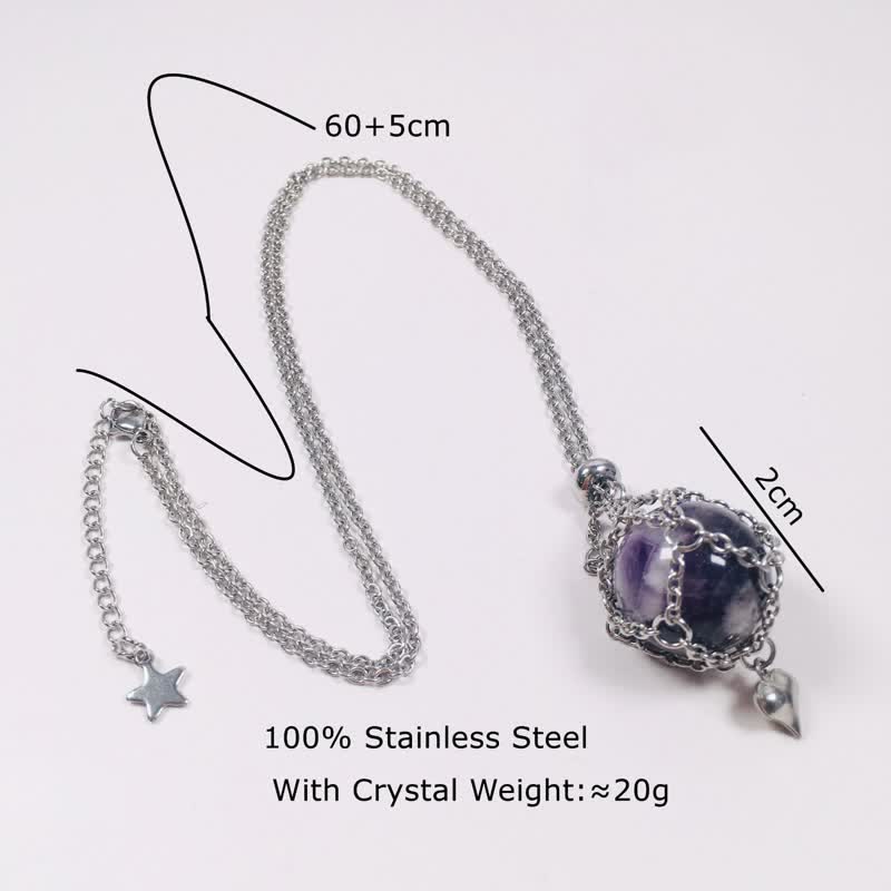 Collar con colgante en forma de corazón de plata con cristales naturales de Olivenorma