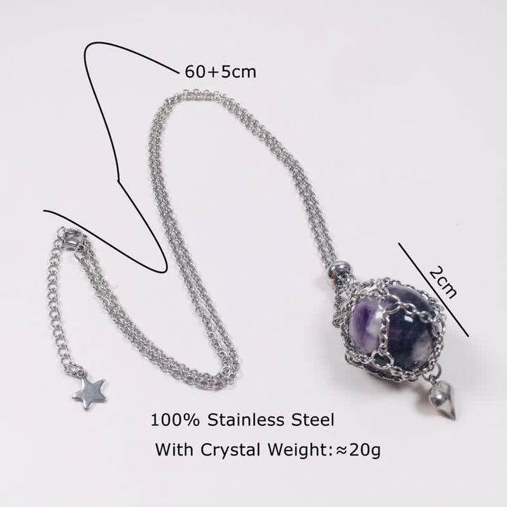 Collar con colgante en forma de corazón de plata con cristales naturales de Olivenorma