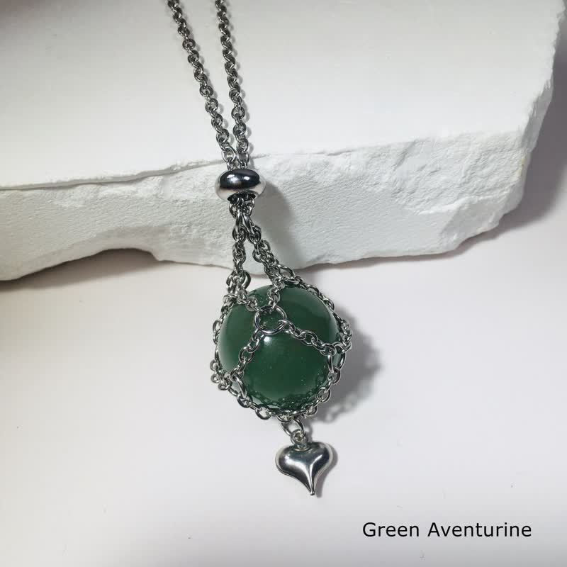 Collar con colgante en forma de corazón de plata con cristales naturales de Olivenorma