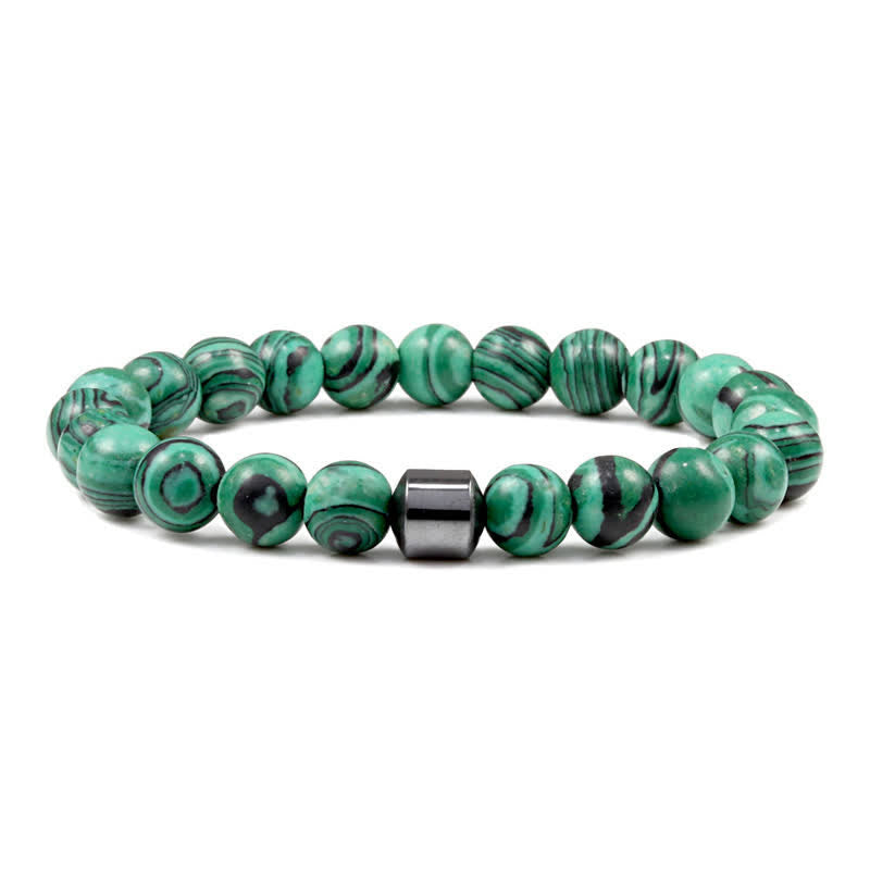 Pulsera de cuentas con imán de piedra natural de 8 mm de Olivenorma 