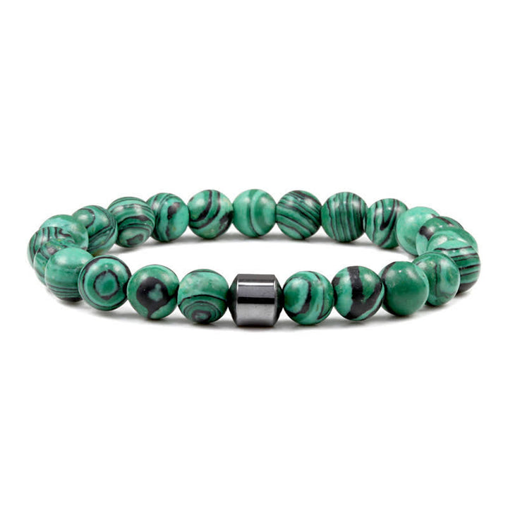 Pulsera de cuentas con imán de piedra natural de 8 mm de Olivenorma 