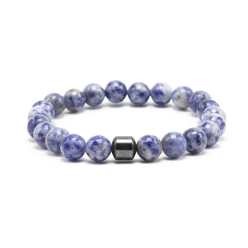 Pulsera de cuentas con imán de piedra natural de 8 mm de Olivenorma 