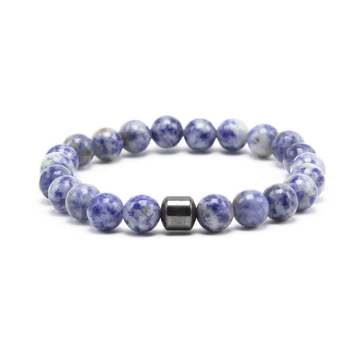 Pulsera de cuentas con imán de piedra natural de 8 mm de Olivenorma 