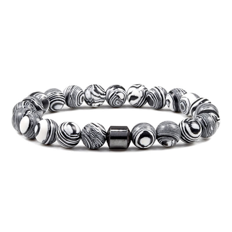 Pulsera de cuentas con imán de piedra natural de 8 mm de Olivenorma 