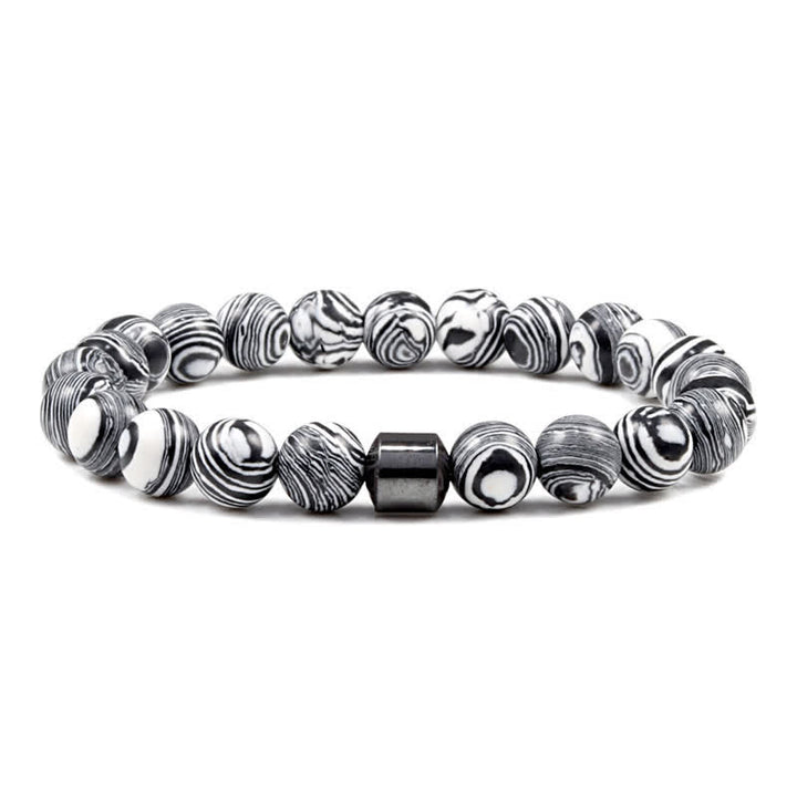 Pulsera de cuentas con imán de piedra natural de 8 mm de Olivenorma 