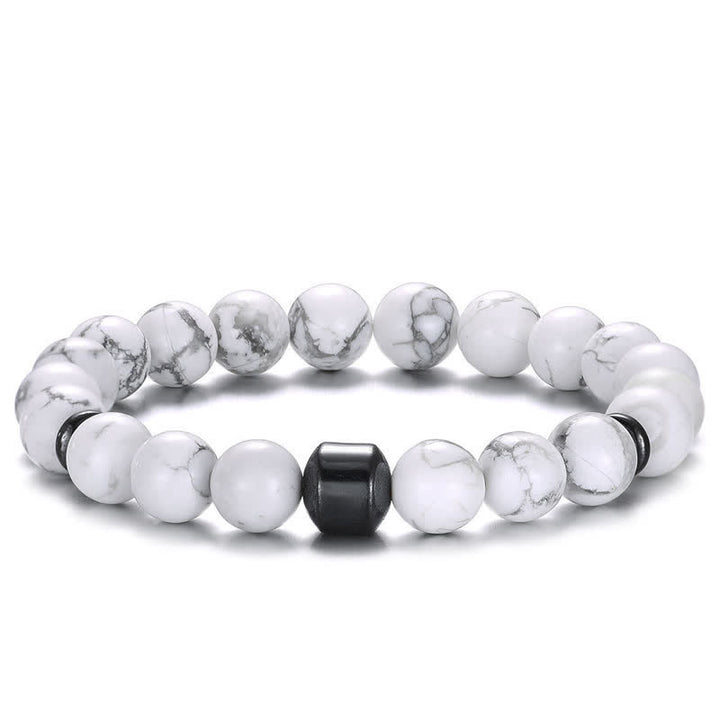 Pulsera de cuentas con imán de piedra natural de 8 mm de Olivenorma 