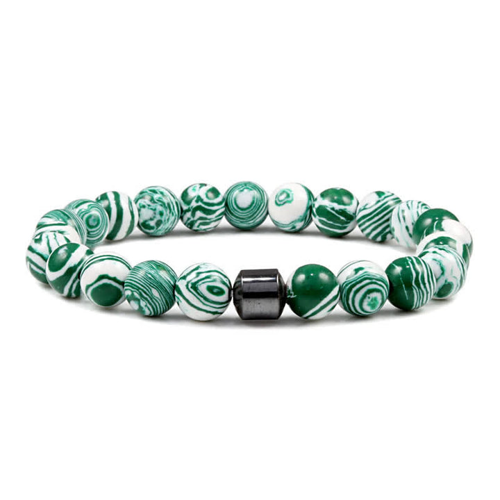 Pulsera de cuentas con imán de piedra natural de 8 mm de Olivenorma 