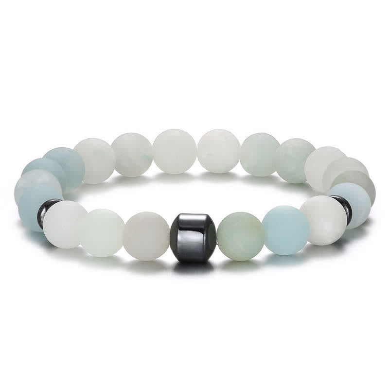 Pulsera de cuentas con imán de piedra natural de 8 mm de Olivenorma 