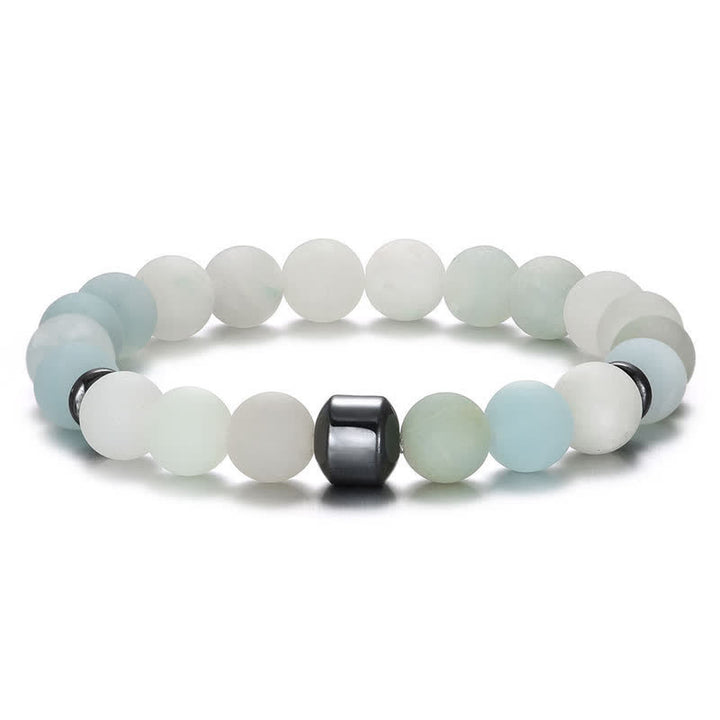 Pulsera de cuentas con imán de piedra natural de 8 mm de Olivenorma 