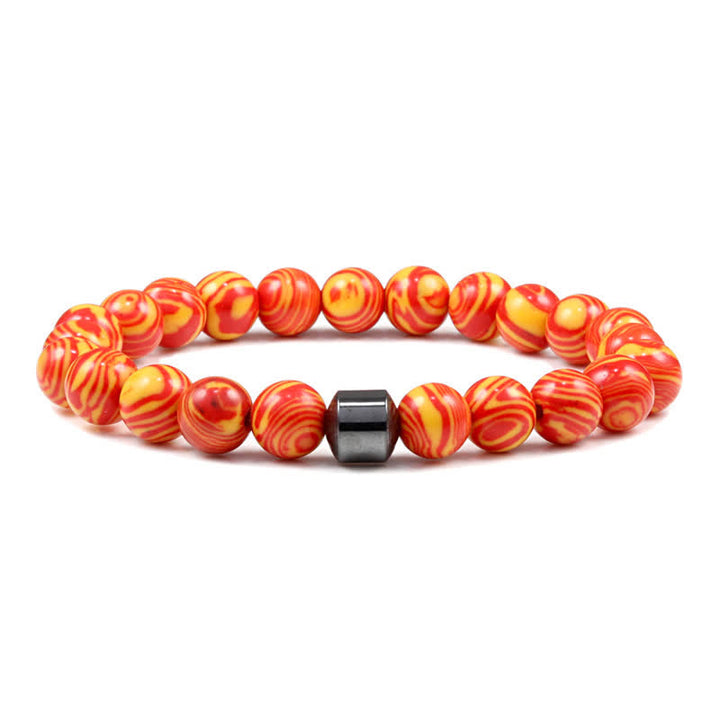 Pulsera de cuentas con imán de piedra natural de 8 mm de Olivenorma 