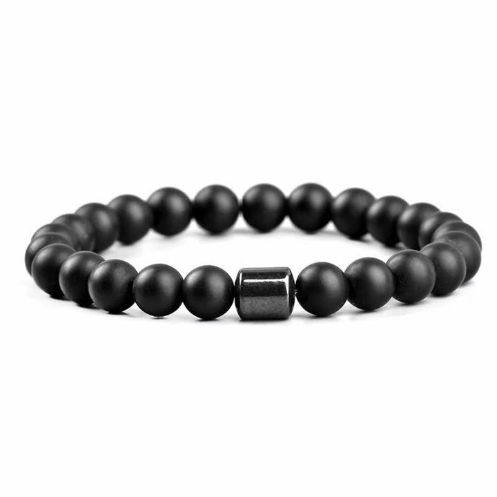 Pulsera de cuentas con imán de piedra natural de 8 mm de Olivenorma 