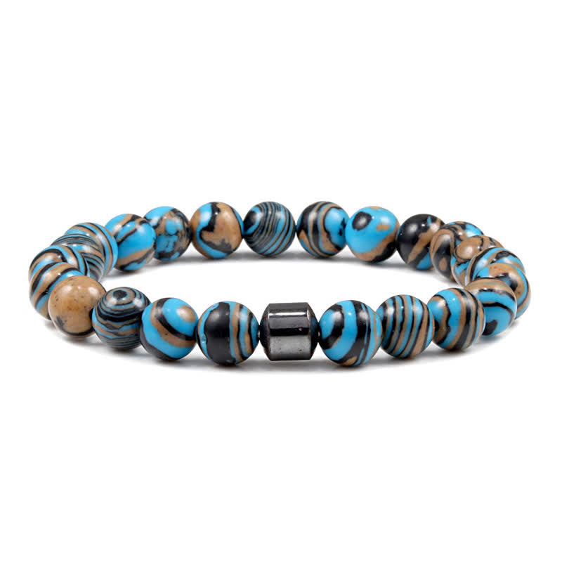 Pulsera de cuentas con imán de piedra natural de 8 mm de Olivenorma 