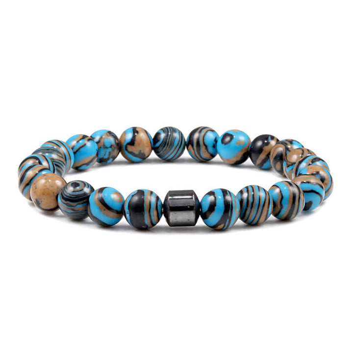 Pulsera de cuentas con imán de piedra natural de 8 mm de Olivenorma 