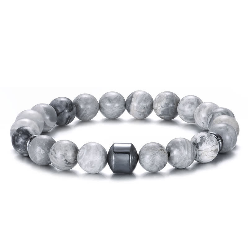 Pulsera de cuentas con imán de piedra natural de 8 mm de Olivenorma 