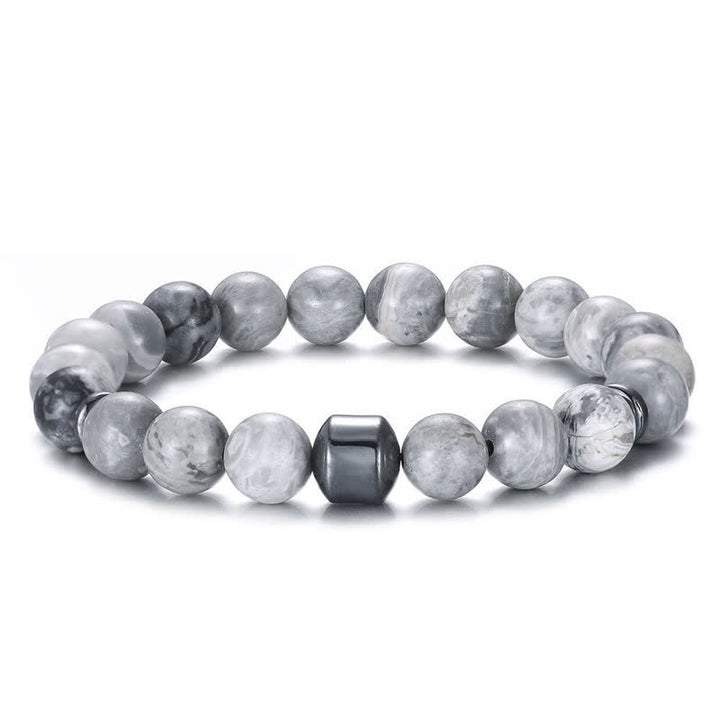 Pulsera de cuentas con imán de piedra natural de 8 mm de Olivenorma 