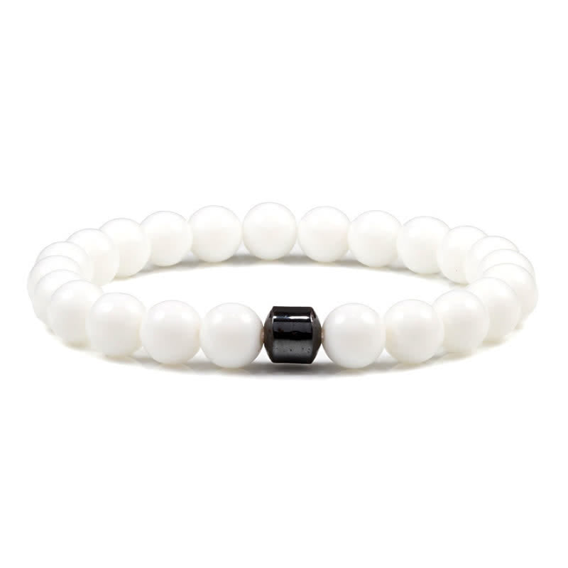Pulsera de cuentas con imán de piedra natural de 8 mm de Olivenorma 