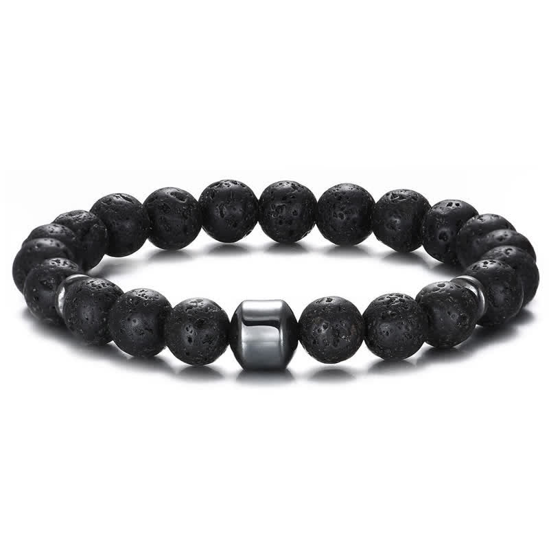 Pulsera de cuentas con imán de piedra natural de 8 mm de Olivenorma 