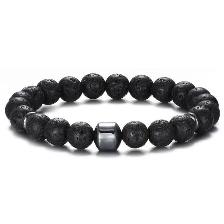 Pulsera de cuentas con imán de piedra natural de 8 mm de Olivenorma 