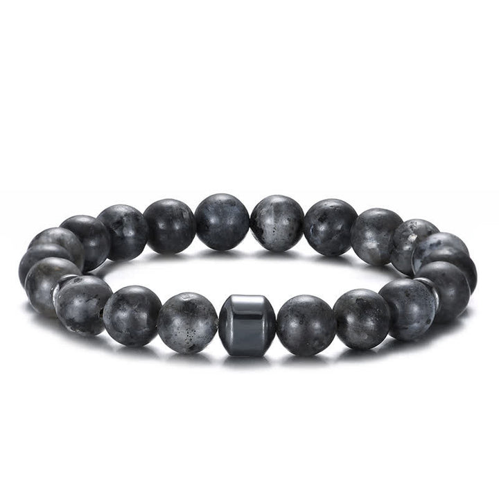 Pulsera de cuentas con imán de piedra natural de 8 mm de Olivenorma 