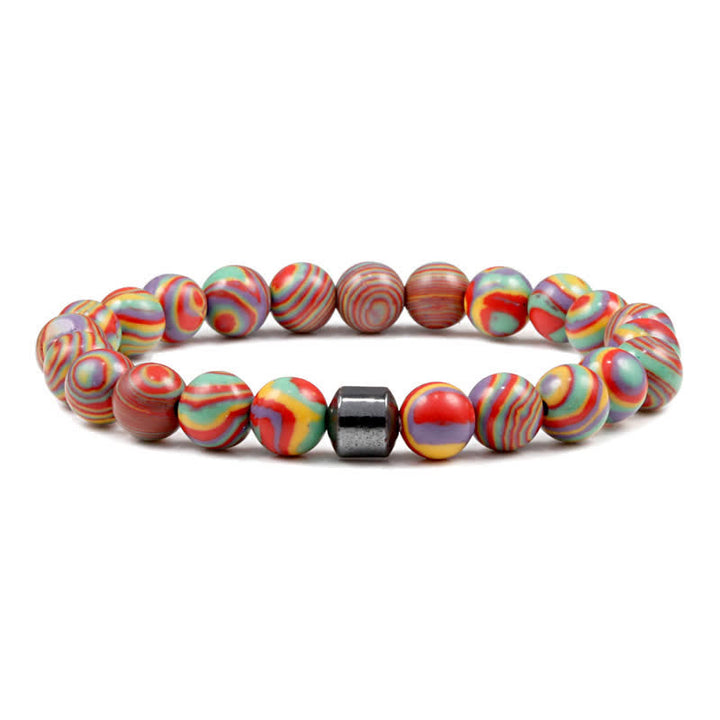 Pulsera de cuentas con imán de piedra natural de 8 mm de Olivenorma 